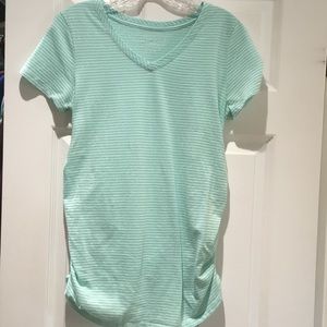 Teal and glitter stripped maternity tee